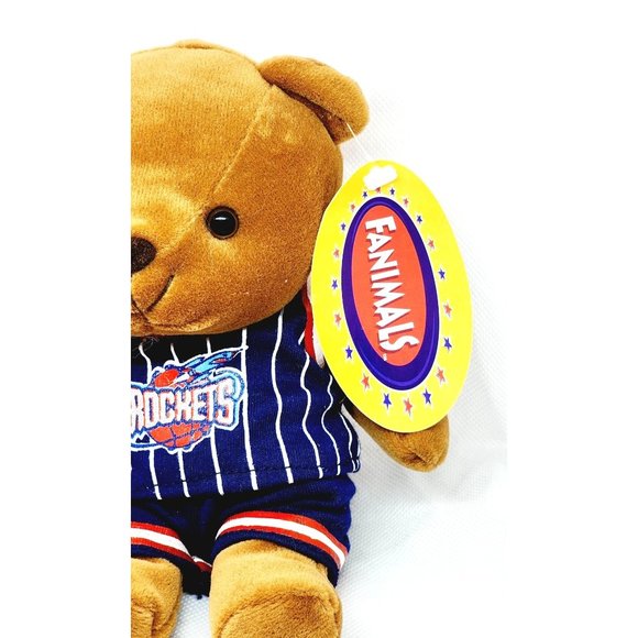 NBA Play By Play Retro 1997 Vintage Animals Houston Rockets Teddy Bear - Picture 3 of 15